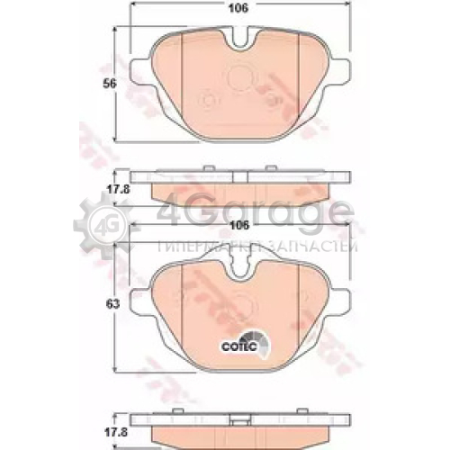 TRW GDB1840 Колодки задние BMW 5 F10 X3 F25 Z4 E89 GDB1840