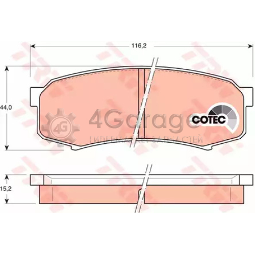 TRW GDB1182 Колодки задние TOYOTA LAND CRUISER 70 80 90 120 LEXUS GX470 GDB1182