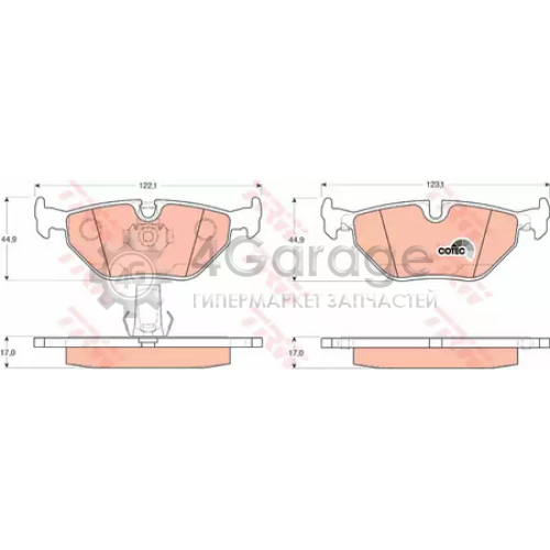 TRW GDB1265 Колодки задние BMW 5 E39 GDB1265