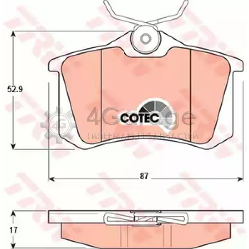 TRW GDB1330 Колодки задние AUDI A4 (B5 B6) A6 (C5) CITROEN C4 PEUGEOT 307 308 GDB1330