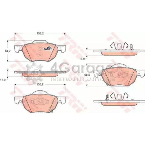 TRW GDB3355 Колодки передние HONDA ACCORD VII GDB3355