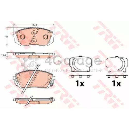 TRW GDB3642 Колодки передние HYUNDAI i40 2015 GDB3642