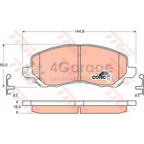 TRW GDB3287 Колодки передние MITSUBISHI LANCER (CS CY) GDB3287