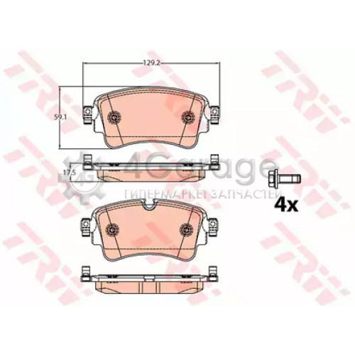 TRW GDB2132 Колодки торм диск к т AUDI A4 2015 >> A4 Allroad 2016 >> Q7 2015 >>