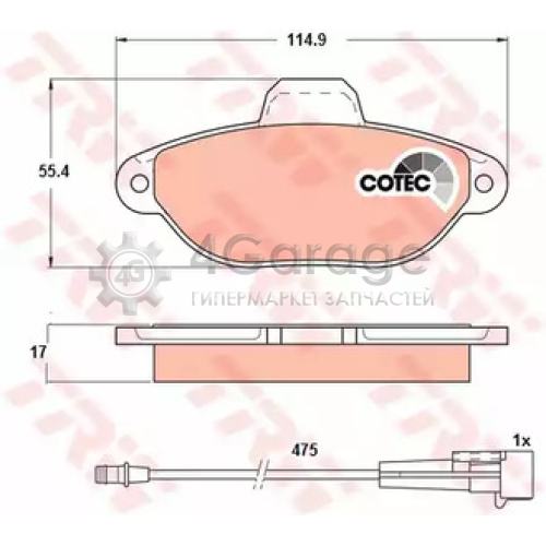 TRW GDB1115 Колодки передние FIAT PANDA (169) PUNTO (176) GDB1115