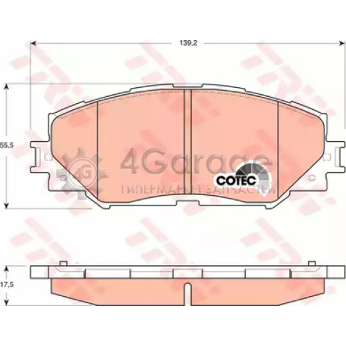 TRW GDB3425 Колодки передние TOYOTA AURIS COROLLA (E15 E18) GDB3425