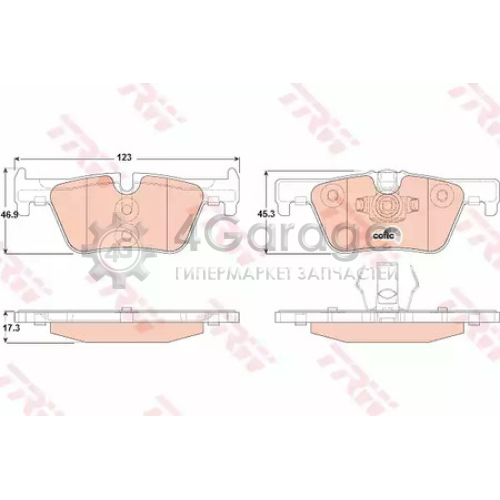 TRW GDB1919 Колодки задние BMW 1 (F20 F21) 3 (F30 F31 F34 F35) 4 (F32) GDB1919