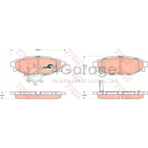 TRW GDB3373 Колодки задние SUBARU FORESTER IMPREZA LEGACY OUTBACK GDB3373