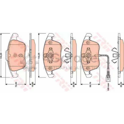 TRW GDB1762 Колодки передние AUDI Q3 (8U) VW SHARAN (7N) TIGUAN (5N_) GDB1762