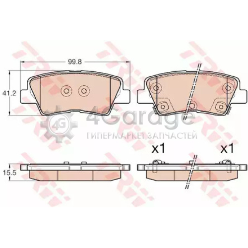 TRW GDB3537 Колодки задние KIA CEE'D HYUNDAI i30 2012 TOYOTA AURIS E18 GDB3537