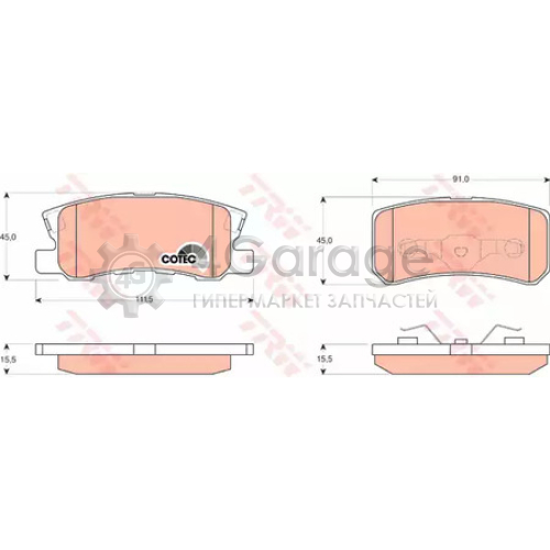 TRW GDB3247 Колодки задние MITSUBISHI ASX OUTLANDER II PAJERO III IV GDB3247