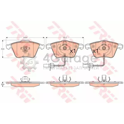 TRW GDB1554 Колодки передние AUDI A4 (B7) A6 (C6) GDB1554