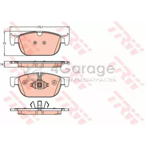 TRW GDB2153 Колодки торм диск к т VOLVO: XC90 II 201409 