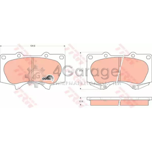 TRW GDB3364 Колодки передние TOYOTA LAND CRUISER 120 PRADO 150 MITSUBISHI PAJERO IV GDB3364