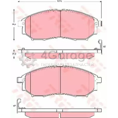 TRW GDB3392 Колодки передние NISSAN MURANO (Z50 Z51) NAVARA (D40) QASHQAI GDB3392