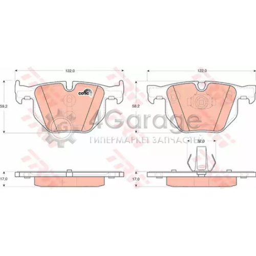 TRW GDB1730 Колодки задние BMW X5 (E70) X6 (E71 E72) GDB1730