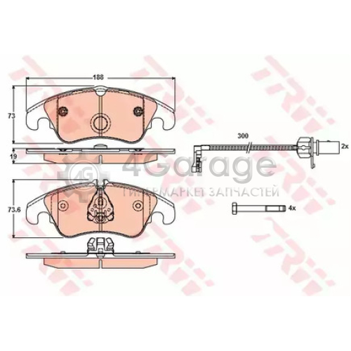 TRW GDB1768 Колодки передние AUDI A4 (B8) A5 (8T_) Q5 (8R) GDB1768