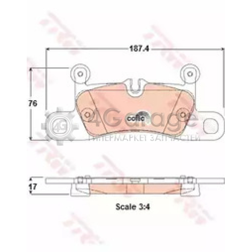 TRW GDB1875 Колодки задние VW TOUAREG (7P5) GDB1875