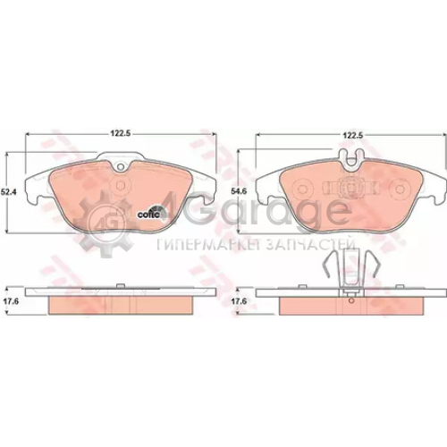 TRW GDB1738 Колодки задние MERCEDES W204 X204 GDB1738