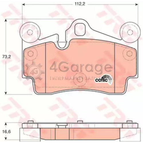 TRW GDB1653 Колодки задние AUDI Q7 (4L) PORSCHE CAYENNE (955) (112 2x73 2x16 6) GDB1653