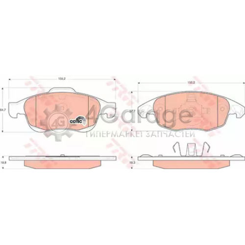 TRW GDB1690 Колодки передние CITROEN BERLINGO II PEUGEOT PARTNER TEPEE GDB1690