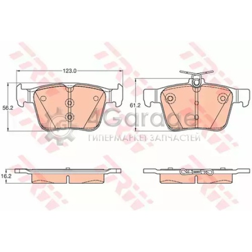 TRW GDB1957 Колодки задние VW GOLF VII AUDI A3 (8V_) GDB1957