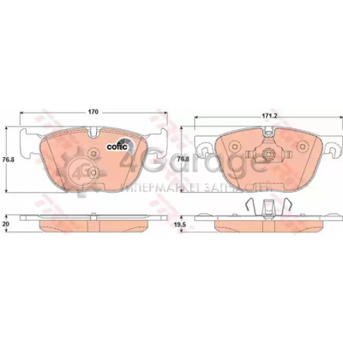 TRW GDB1726 Колодки передние BMW X5 (E70 F15) X6 (E71 E72) GDB1726