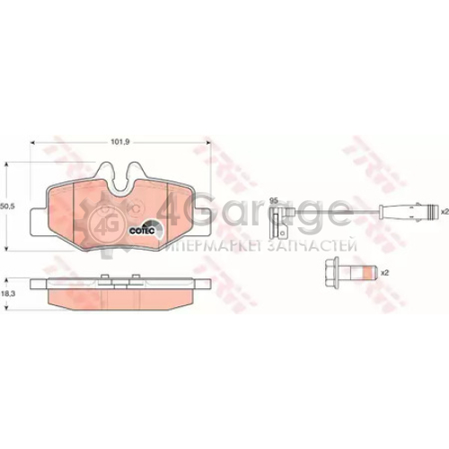 TRW GDB1601 Колодки задние MERCEDES VIANO VITO (W639) GDB1601