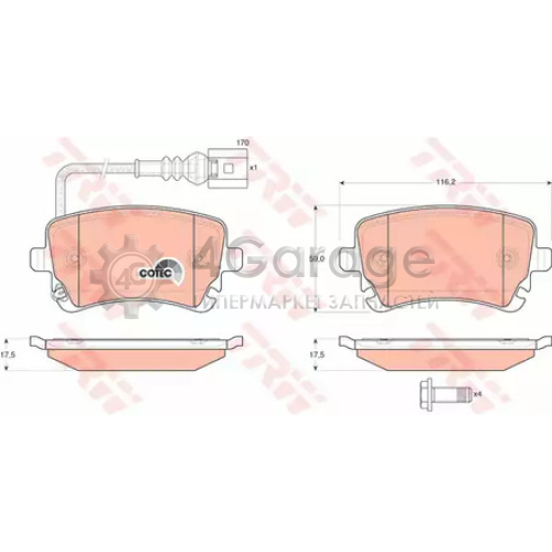 TRW GDB1557 Колодки задние VW TRANSPORTER V GDB1557