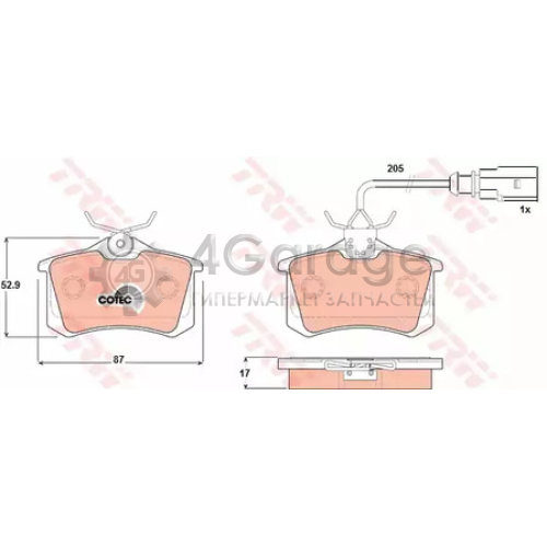 TRW GDB1415 Колодки задние FORD GALAXY (WGR) VW SHARAN (7M_) GDB1415