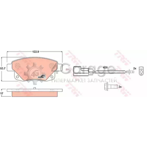 TRW GDB1725 Колодки задние FORD TRANSIT 06 GDB1725