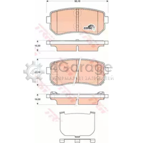 TRW GDB3474 Колодки задние HYUNDAI I20 I30 IX35 TUCSON (JM) KIA SPORTAGE (SL) GDB3474