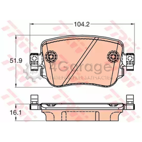 TRW GDB2042 Колодки задние SKODA OCTAVIA (5E) GDB2042