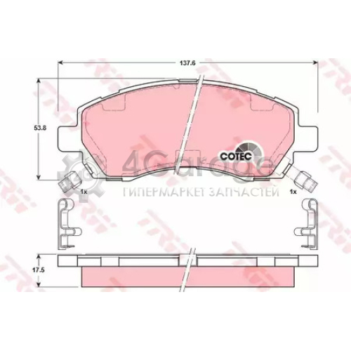 TRW GDB3205 Колодки передние SUBARU IMPREZA (GC) LEGASY II III GDB3205