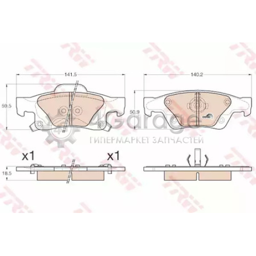 TRW GDB4448 Колодки торм диск к т Jeep Grand Cherokee 11 