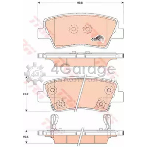 TRW GDB3494 Колодки задние HYUNDAI SOLARIS I30 II I40 TUCSON (JM) KIA SOUL RIO III GDB3494