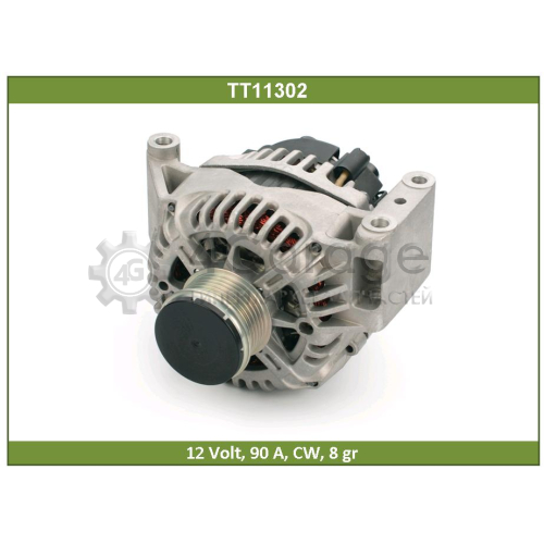 Генератор TT 12V, 90A, CW, 6-Groove Clutch Pulley TT11302 с обгонной муфтой OPEL/SUZUKI/FIAT TESLA TECHNICS TT11302 в Москве