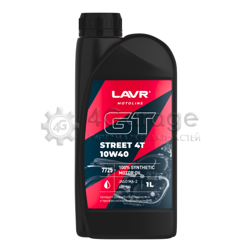 LAVR LN7725 LAVR MOTO Моторное масло GT STREET 4T 10W40 SM, 1 л