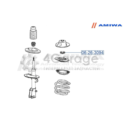 AMIWA 06263094 ПОДШИПНИК ОПОРЫ ПЕРЕДНЕГО АМОРТИЗАТОРА в Красноярске