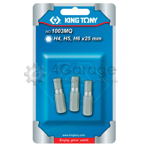 Набор вставок (бит) 1/4" HEX 4 5 6 мм 3 предмета KING TONY 1003MQ в Нижнем Новгороде