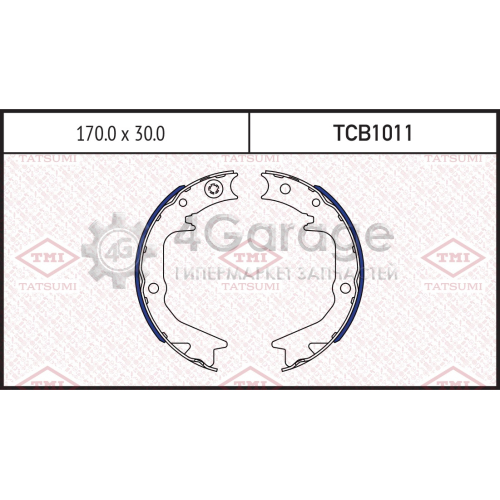 Колодки тормозные барабанные TATSUMI TCB1011 в Москве