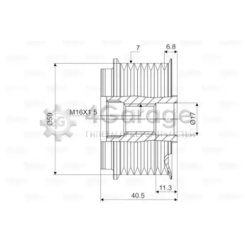 VALEO 588079 Шкив генератора (с крышкой)