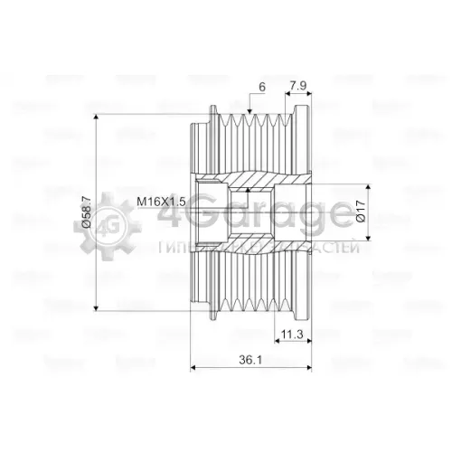 VALEO 588033 Шкив генератора (с крышкой)