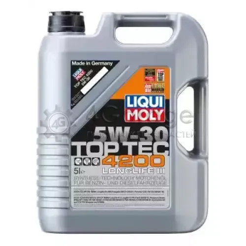 LIQUI MOLY 8973 LIQUI MOLY: LIQUI MOLY Top Tec 4200 5W30 5L МАСЛО МОТОРНОЕ\ACEA C3 API SN BMW LL04 MB 229.31(51) VW 504/507