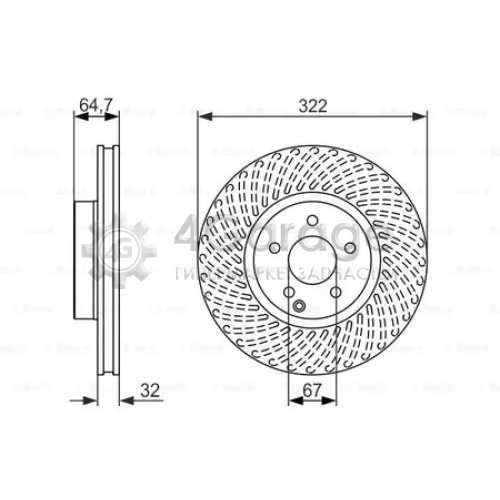 BOSCH 0986479652 Тормозной диск 0986479652