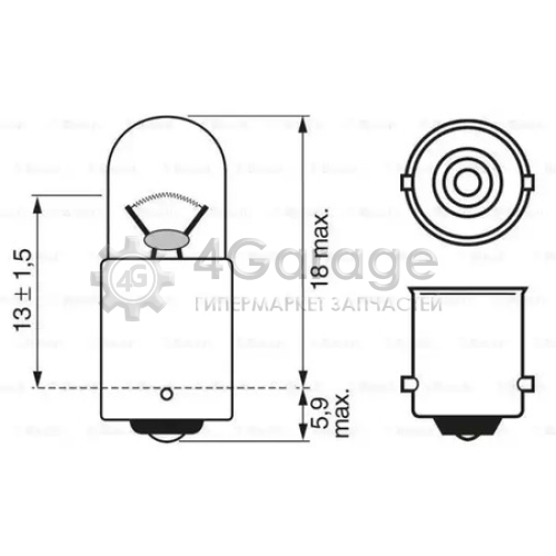 BOSCH 1987302508 Лампа TRUCKLIGHT 24V 2W 1987302508