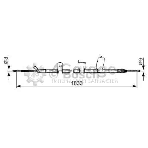 BOSCH 1987482340 Трос стоян торм лев Nissan Qashqai 08 Qashqai+2 08 