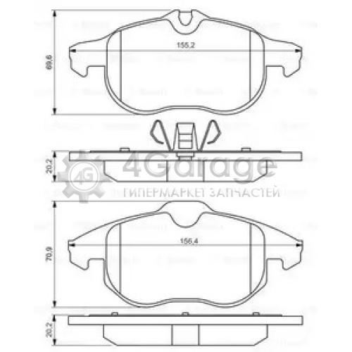 BOSCH 0986494044 Тормозные колодки 0986494044