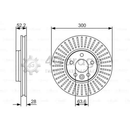 BOSCH 0986479974 Диск торм передн