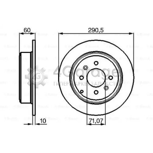 BOSCH 0986478877 Тормозной диск задний 0986478877